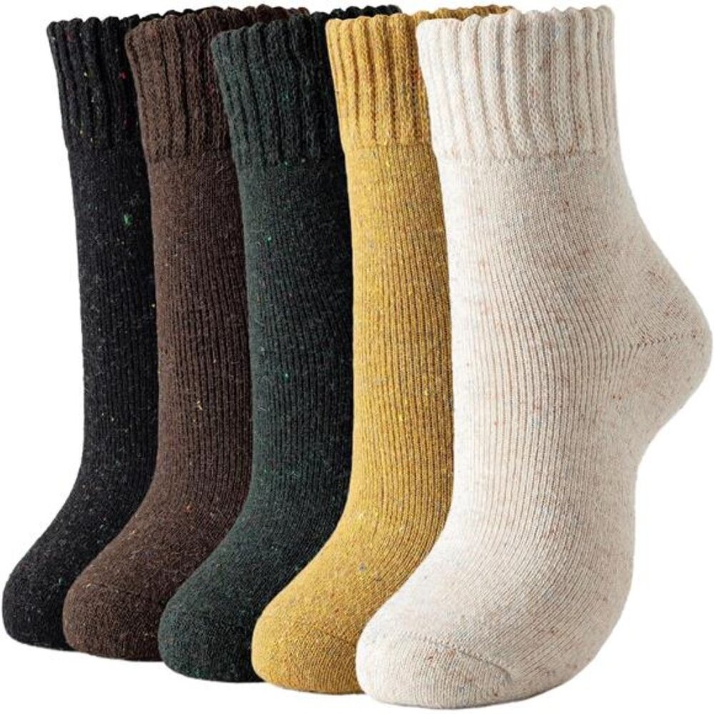Wool Socks for Women - 5 Pairs Womens Winter Wool Socks, Warm Winter